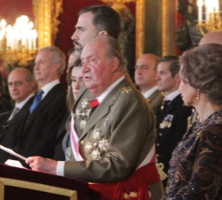 Don Juan Carlos durante su intervención en la celebración de la Pascua Militar
